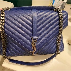 Ysl college bag medium in cobalt blue💙